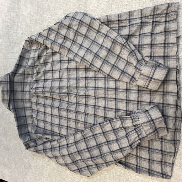 Peter Millar Flannel Shirt Men XL Gray Plaid Casual Lightweight Soft Breathable - Picture 10 of 10